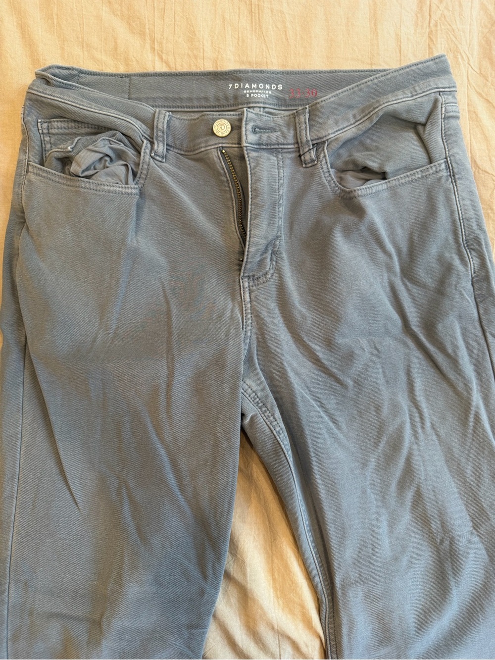 7 Diamonds Men's Slate Gray Straight Jeans